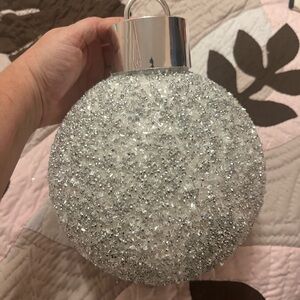 Silver Glitter Holiday Ornament